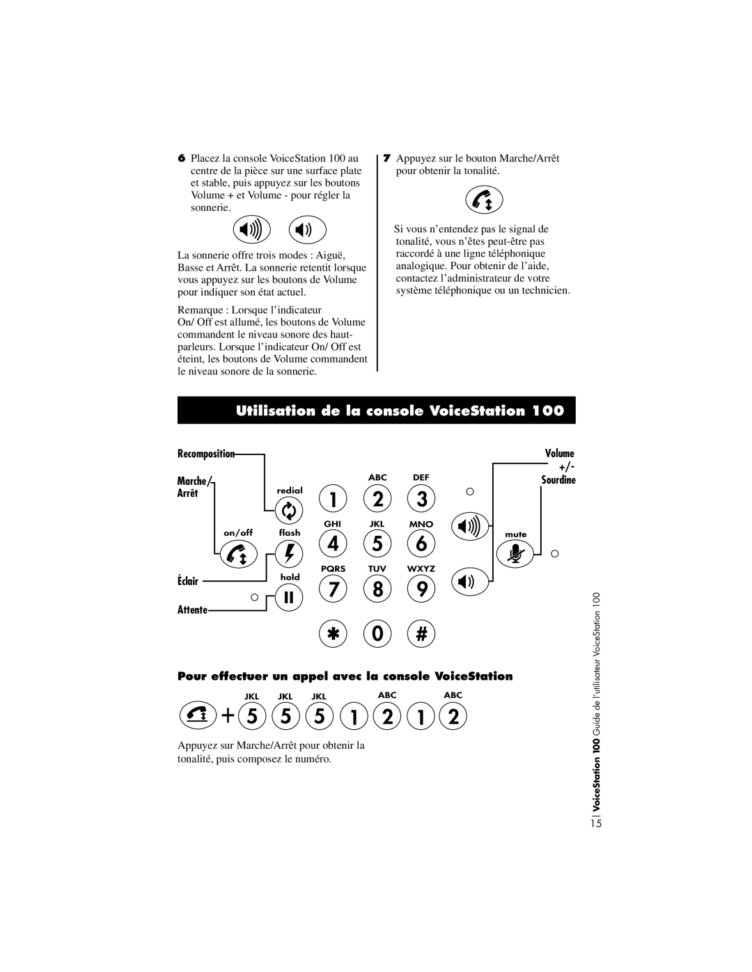 Polycom 100 installation instructions Utilisation de la console VoiceStation 