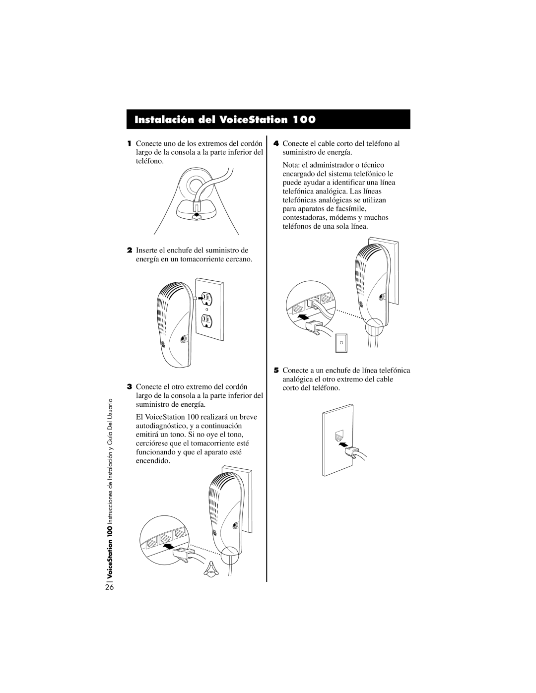 Polycom 100 installation instructions Instalación del VoiceStation 