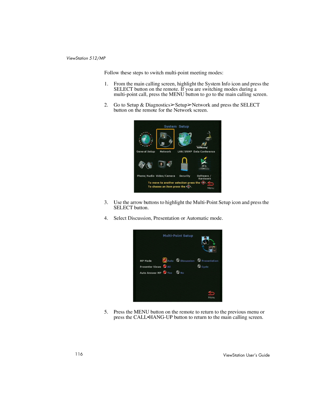 Polycom MP, 128, 512 manual 116 