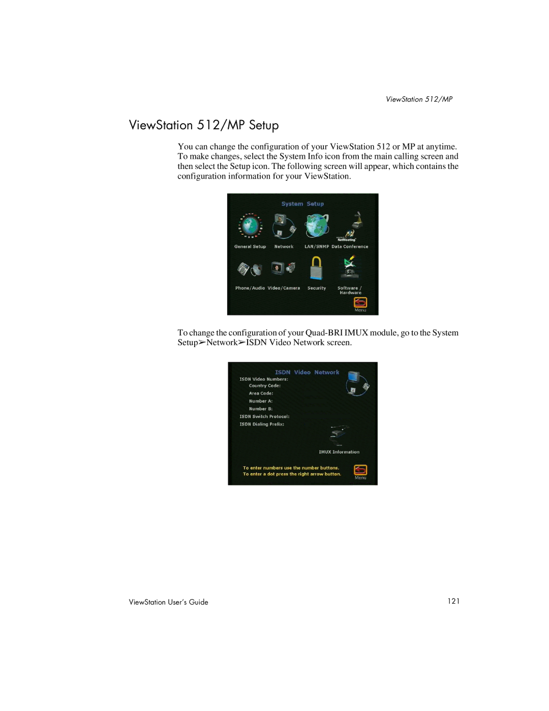 Polycom 128 manual ViewStation 512/MP Setup 