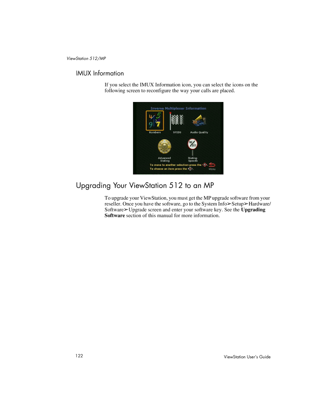 Polycom 128 manual Upgrading Your ViewStation 512 to an MP, Imux Information 