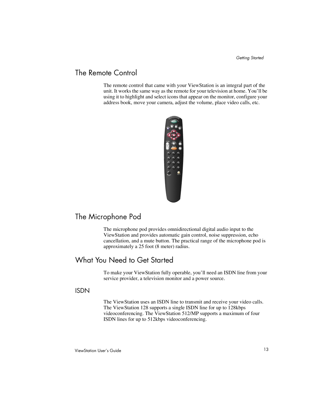 Polycom 512, 128, MP manual Remote Control, Microphone Pod, What You Need to Get Started 