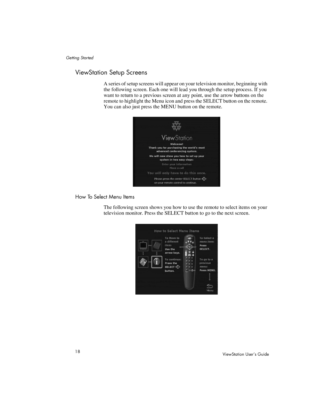 Polycom 128, 512, MP manual ViewStation Setup Screens, How To Select Menu Items 