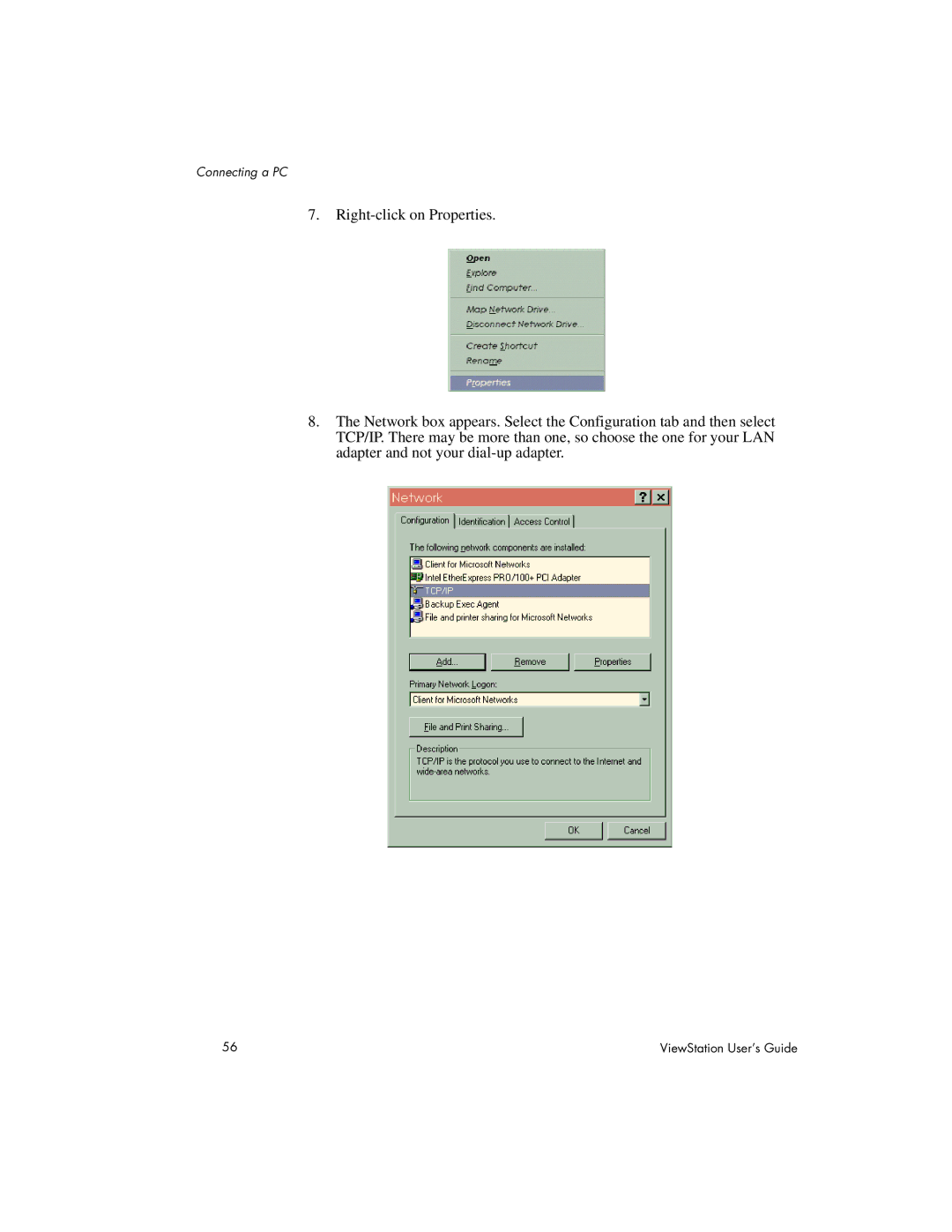 Polycom MP, 128, 512 manual Connecting a PC 