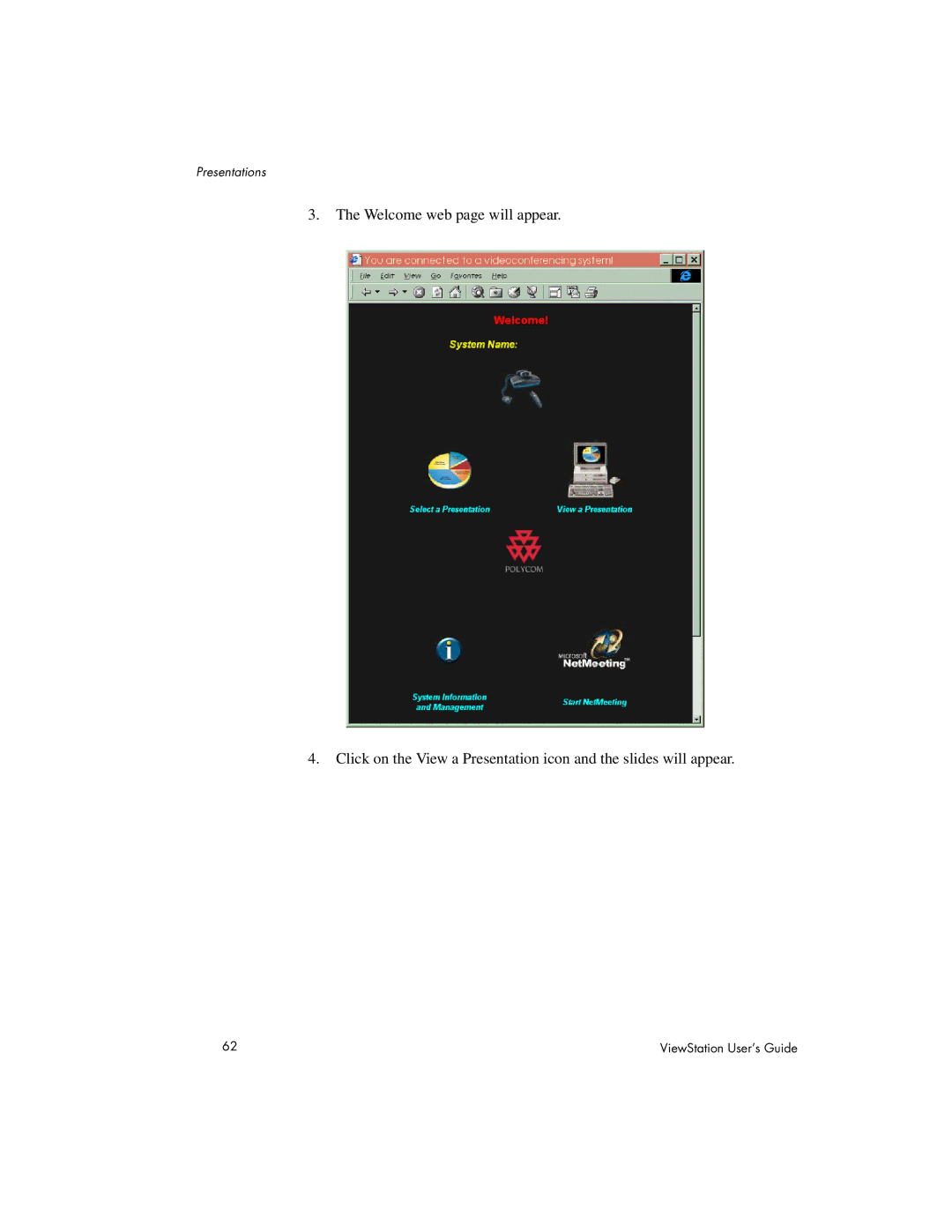 Polycom MP, 128, 512 manual Presentations 