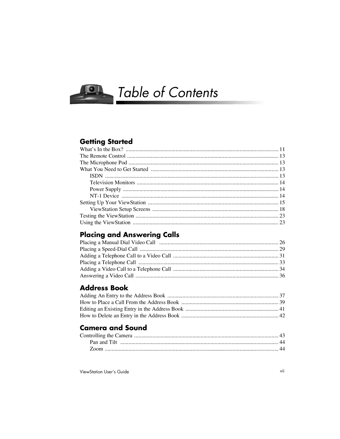 Polycom 512, 128, MP manual Table of Contents 