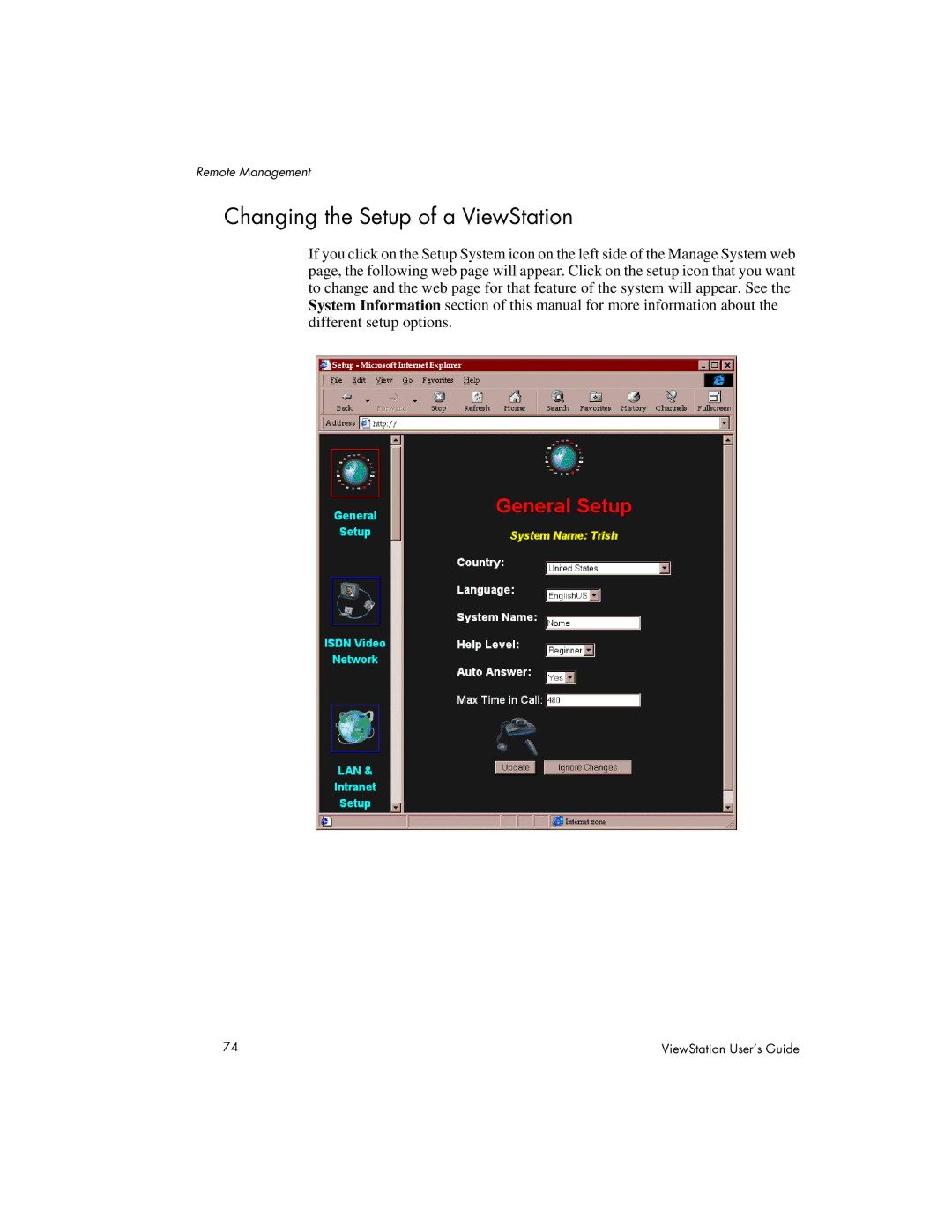 Polycom MP, 128, 512 manual Changing the Setup of a ViewStation 