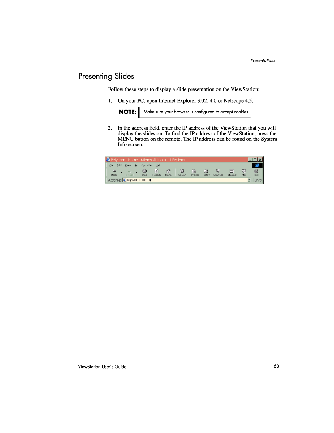 Polycom 128, 512, MP manual Presenting Slides 