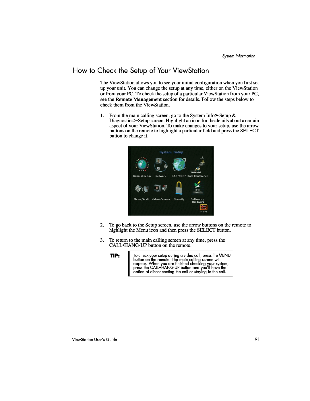 Polycom 512, 128, MP manual How to Check the Setup of Your ViewStation 