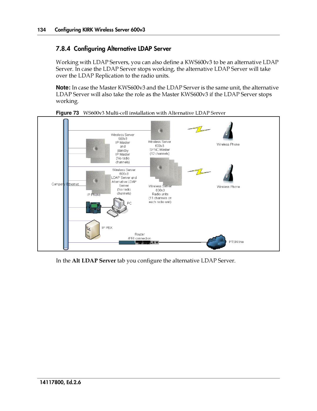 Polycom 14117800 manual Configuring Alternative Ldap Server, WS600v3 Multi-cell installation with Alternative Ldap Server 