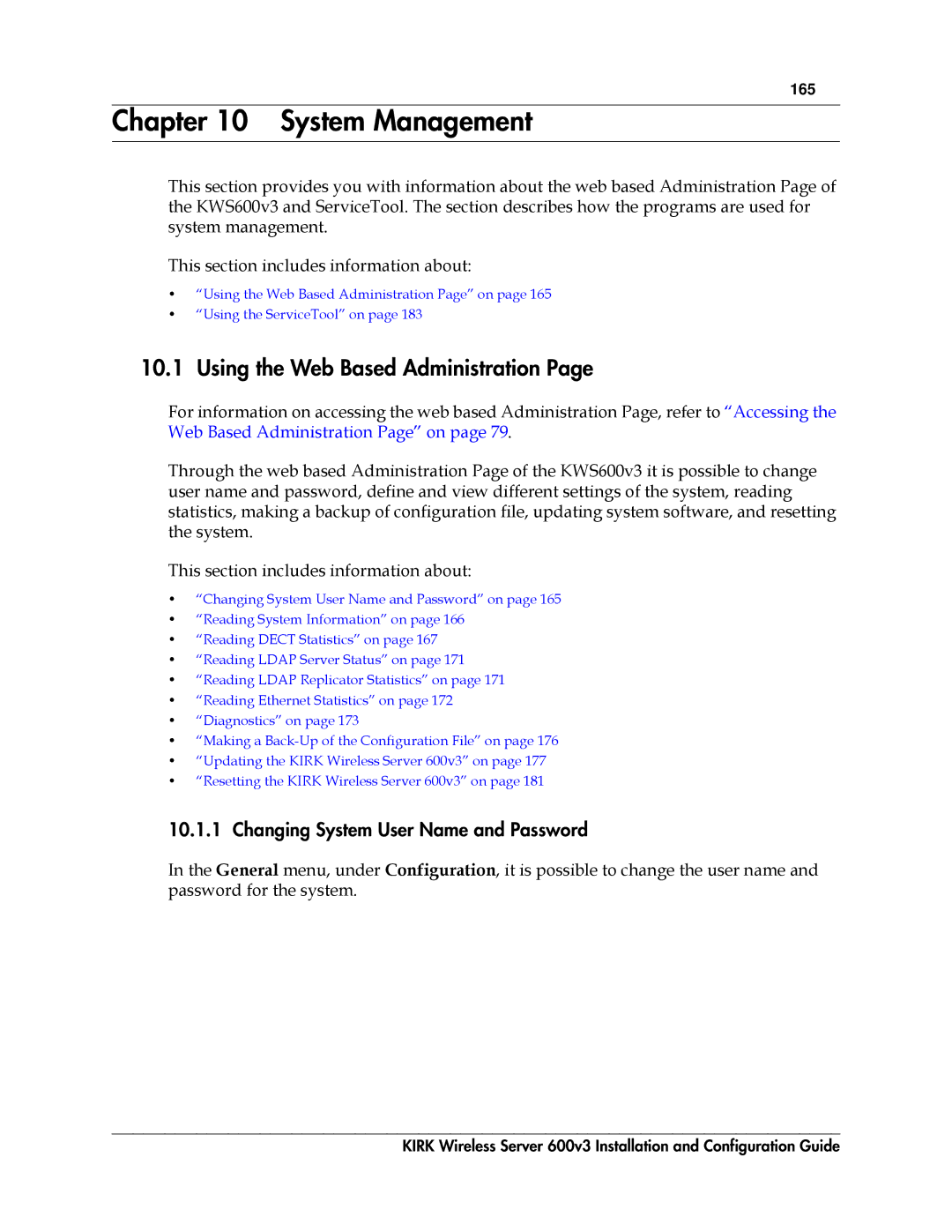 Polycom 14117800 manual System Management, Using the Web Based Administration, Changing System User Name and Password 