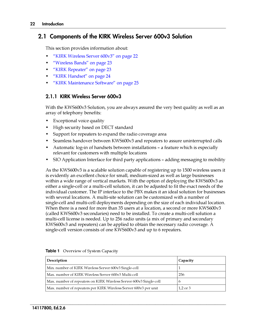 Polycom 14117800 manual Components of the Kirk Wireless Server 600v3 Solution 