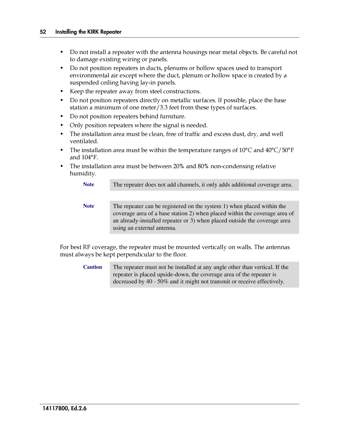 Polycom 14117800 manual Installing the Kirk Repeater 