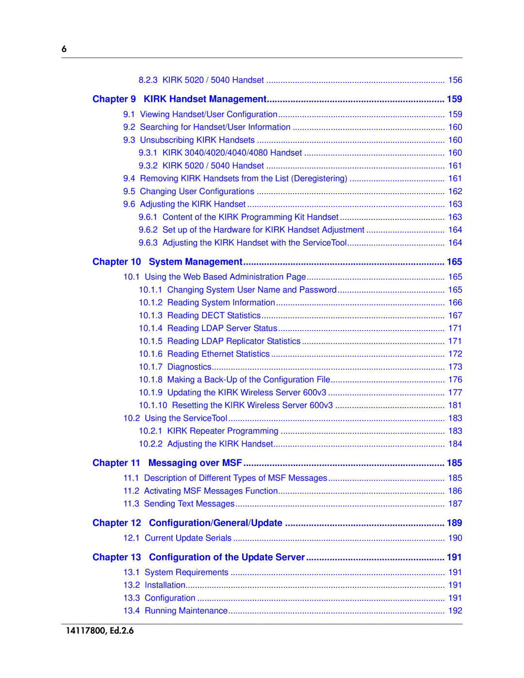 Polycom 14117800 manual Chapter Configuration/General/Update 189 