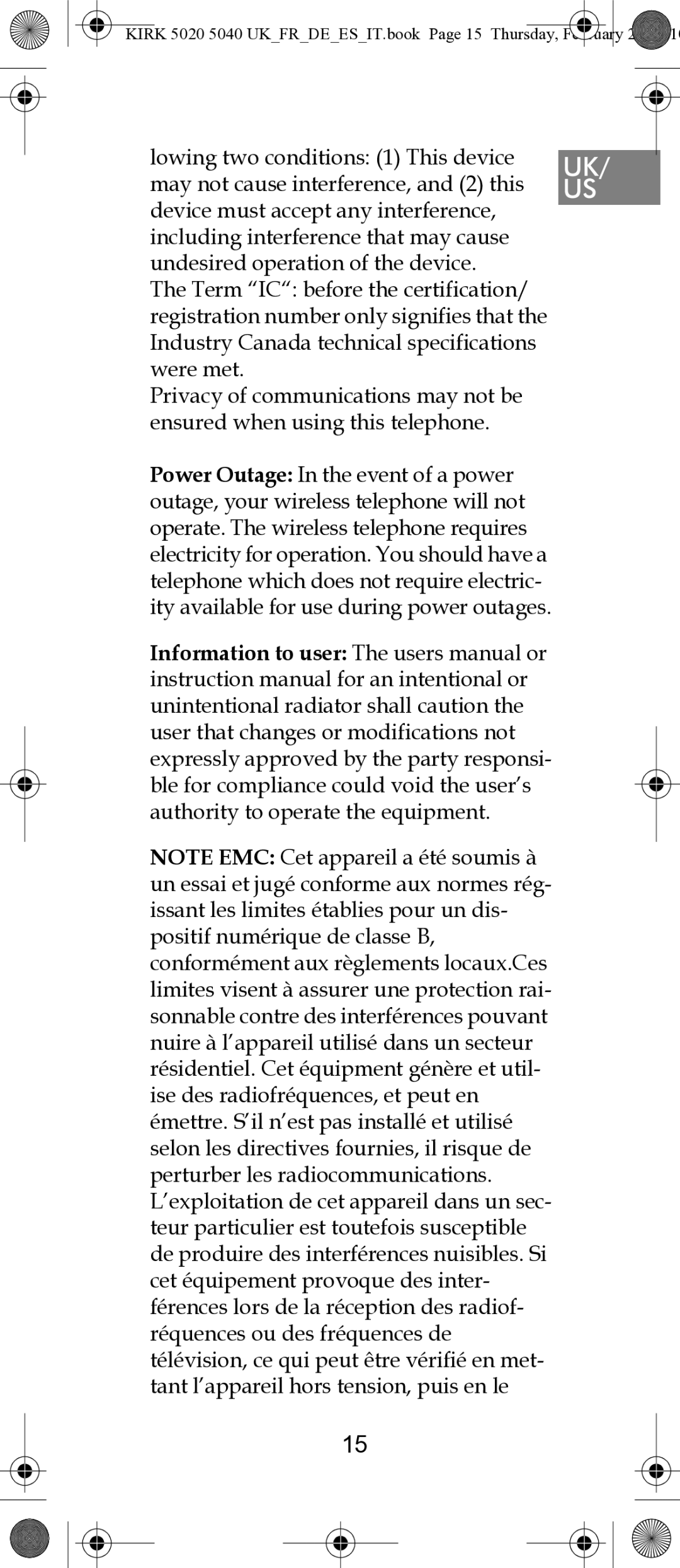 Polycom 14171914-HD manual Kirk 5020 5040 UKFRDEESIT.book Page 15 Thursday, February 