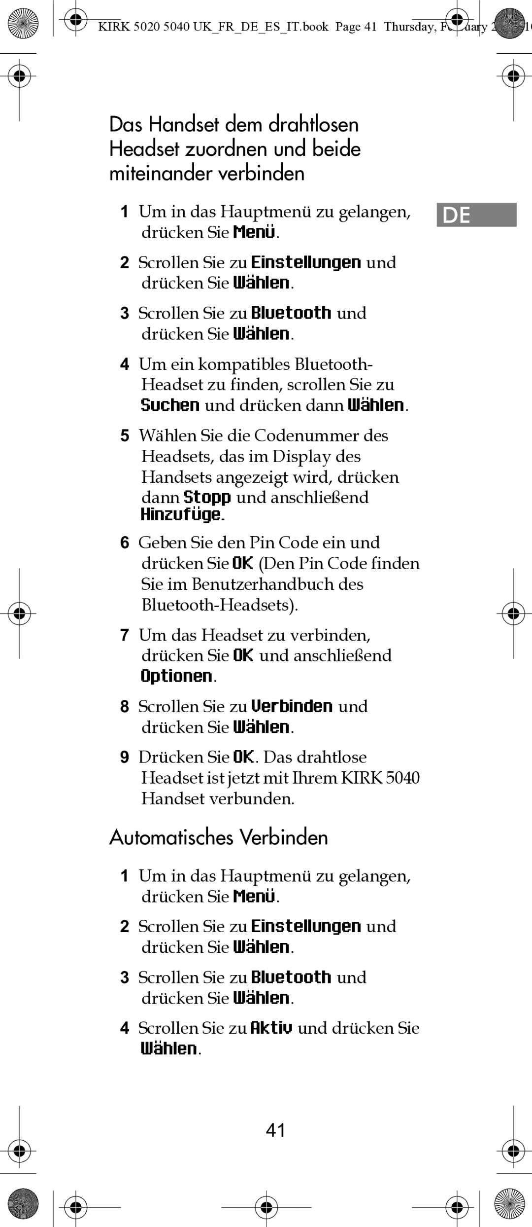 Polycom 14171914-HD manual Automatisches Verbinden 