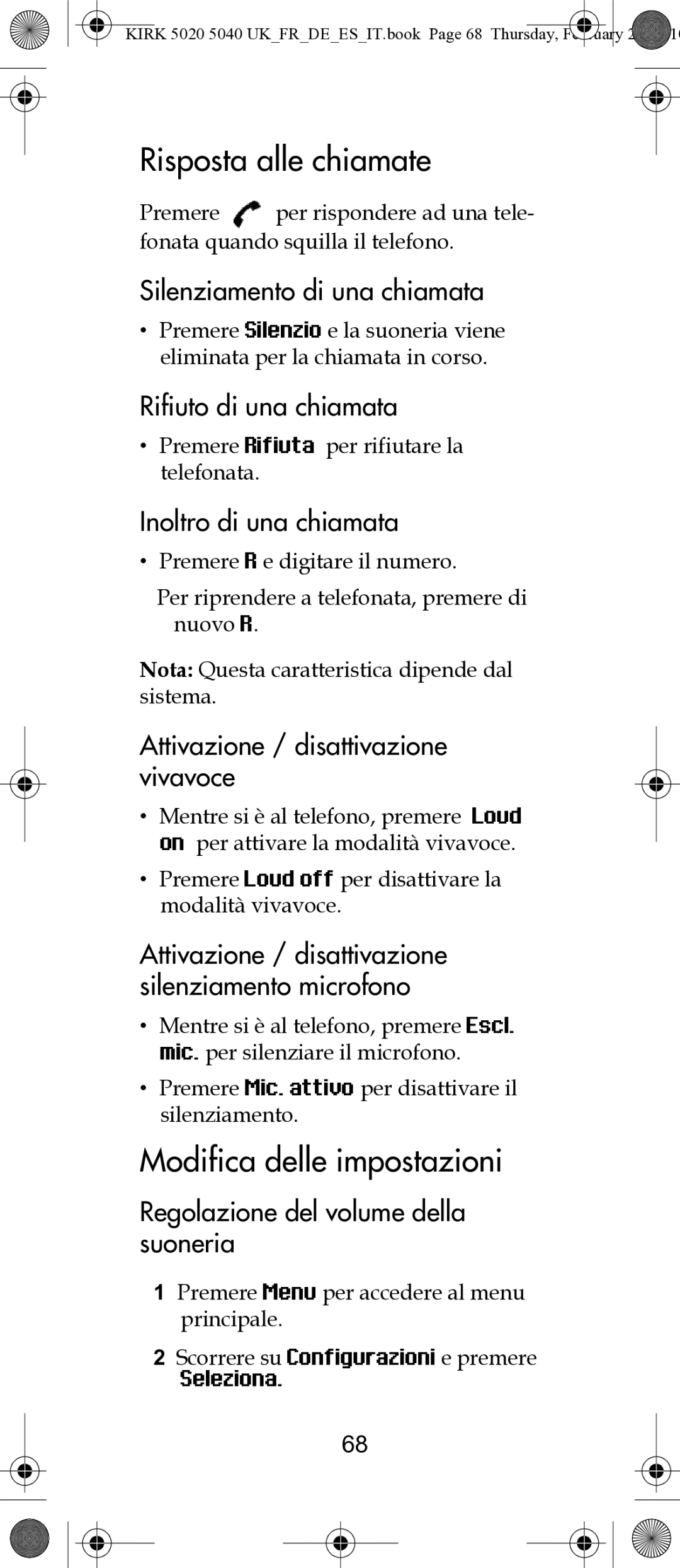 Polycom 14171914-HD manual Risposta alle chiamate, Modifica delle impostazioni 