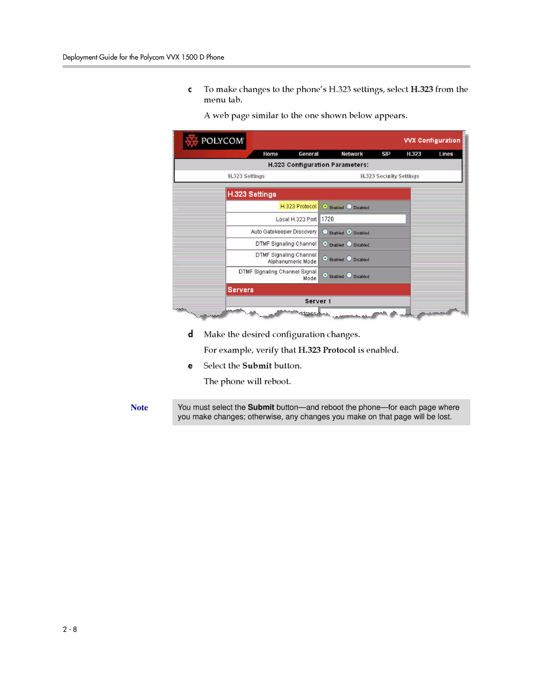 Polycom manual Deployment Guide for the Polycom VVX 1500 D Phone 