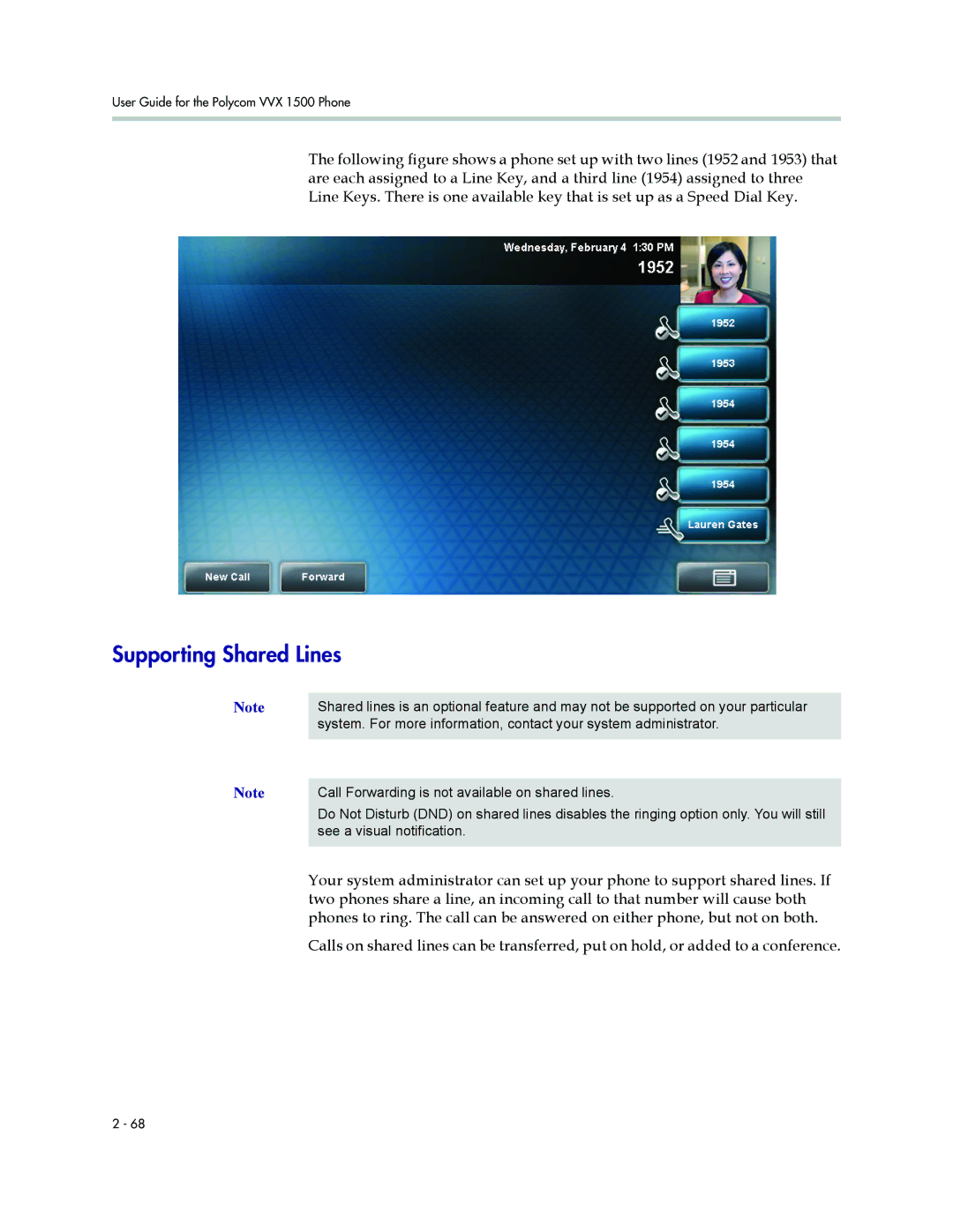 Polycom 1500 manual Supporting Shared Lines 