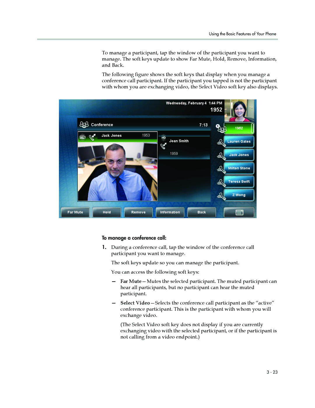 Polycom 1500 manual To manage a conference call 