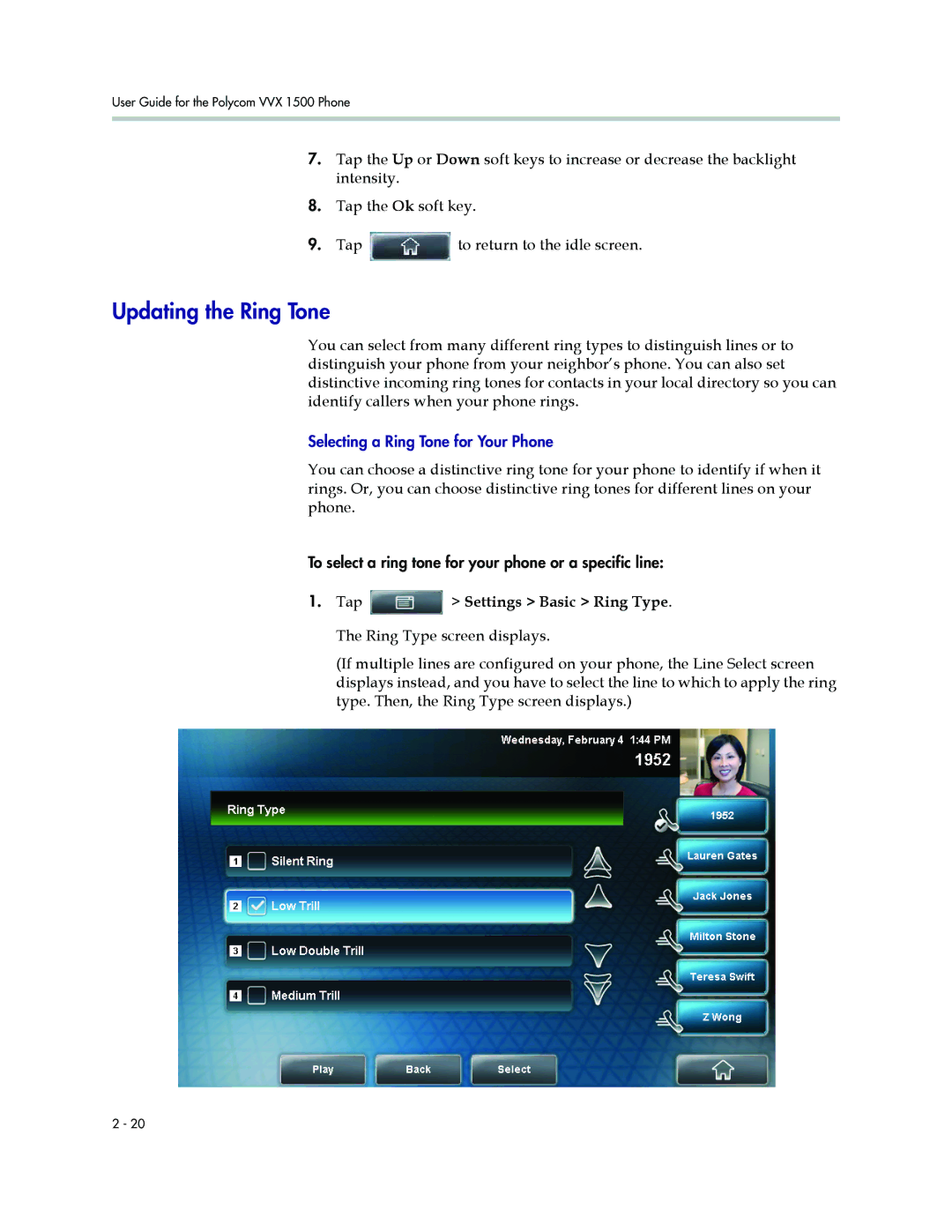 Polycom 1500 manual Updating the Ring Tone 