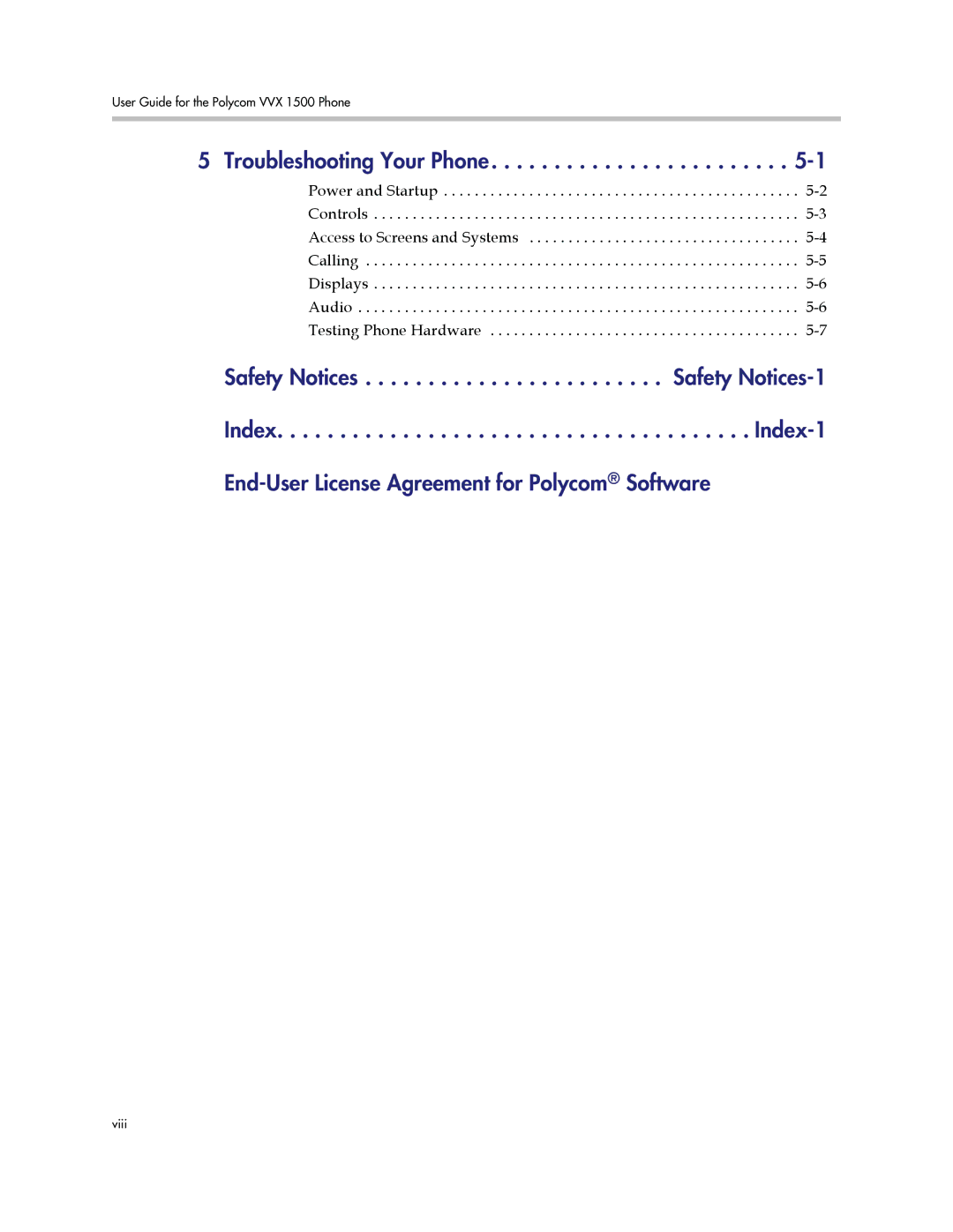 Polycom 1500 manual Troubleshooting Your Phone 