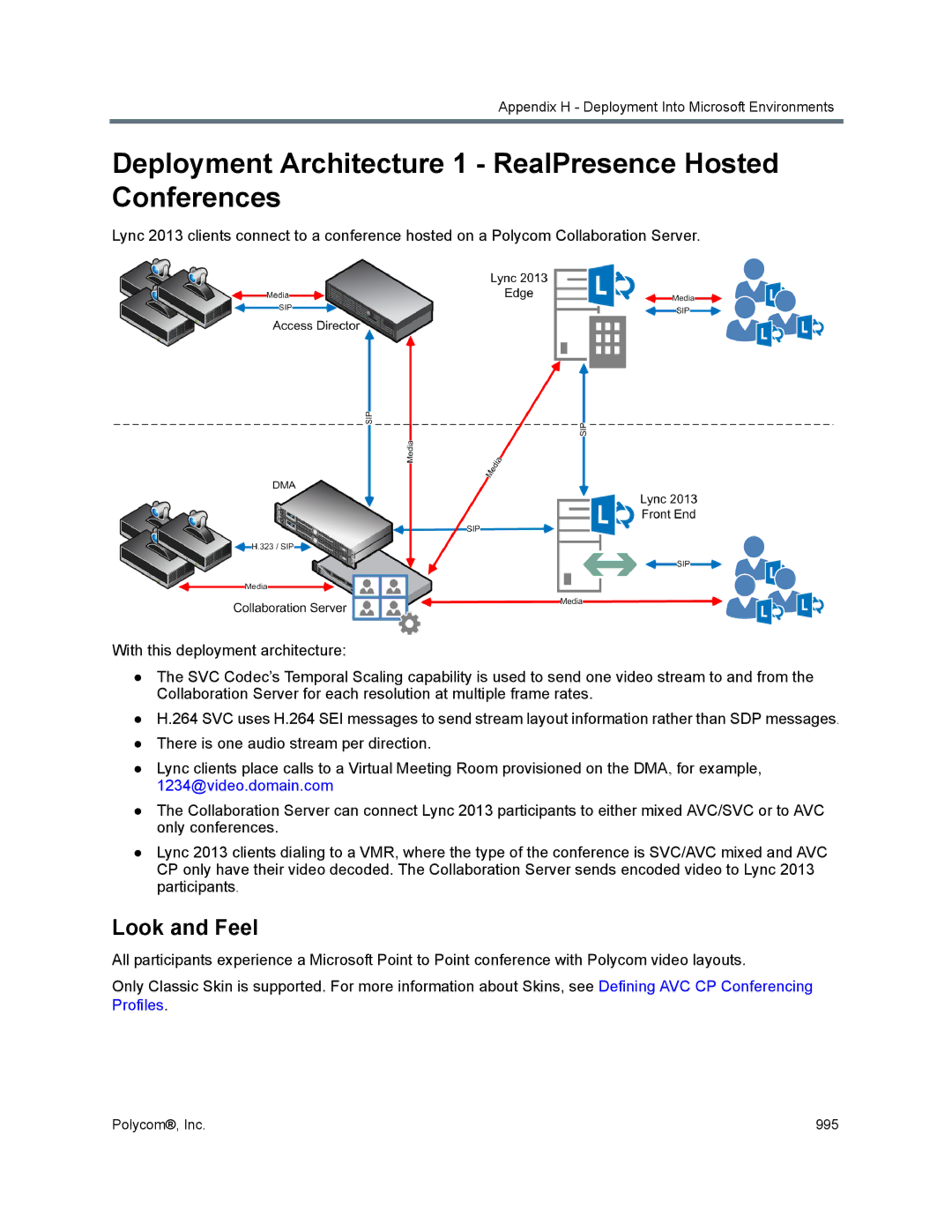 Polycom 1500/1800/2000/4000 manual Deployment Architecture 1 RealPresence Hosted Conferences, Look and Feel 