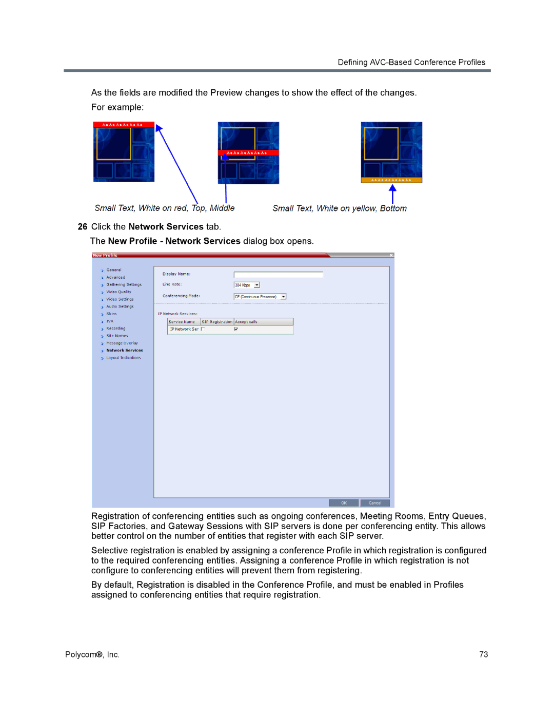 Polycom 1500/1800/2000/4000 manual Defining AVC-Based Conference Profiles 