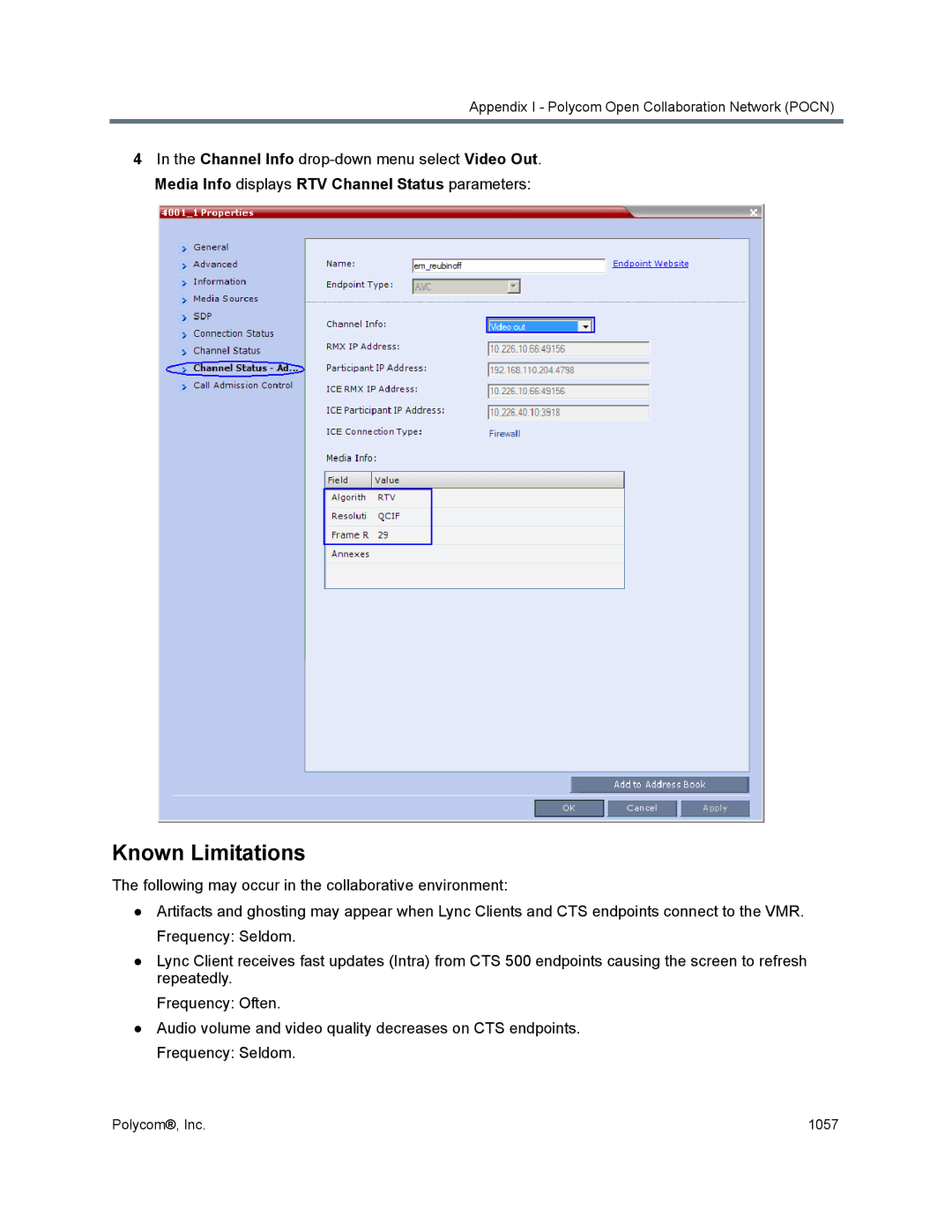 Polycom 1500/1800/2000/4000 manual Known Limitations 