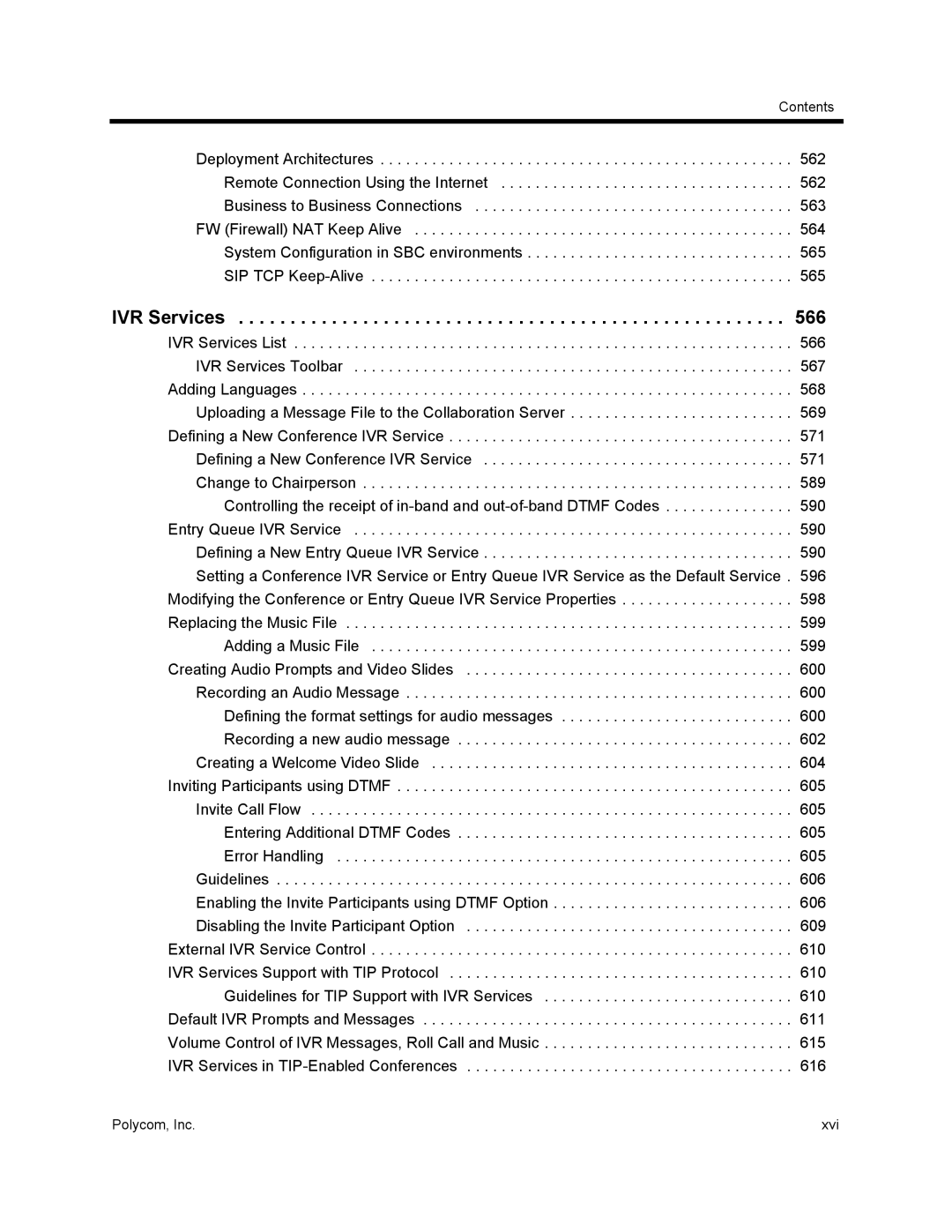 Polycom 1500/1800/2000/4000 manual IVR Services 566 