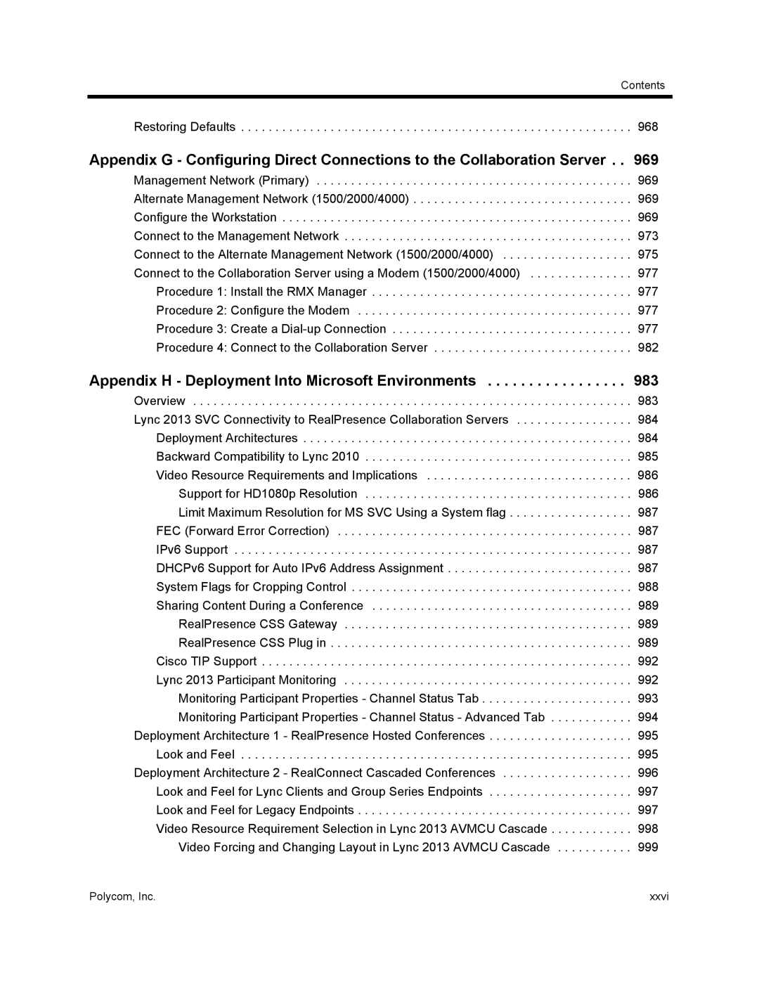 Polycom 1500/1800/2000/4000 manual Appendix H Deployment Into Microsoft Environments, Restoring Defaults 