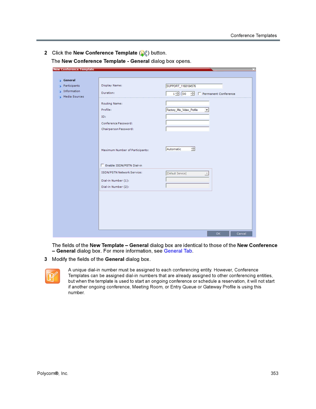 Polycom 1500/1800/2000/4000 manual Conference Templates 