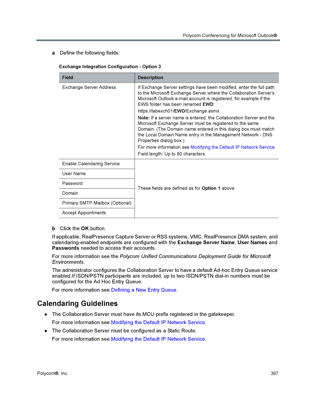 Polycom 1500/1800/2000/4000 manual Calendaring Guidelines 