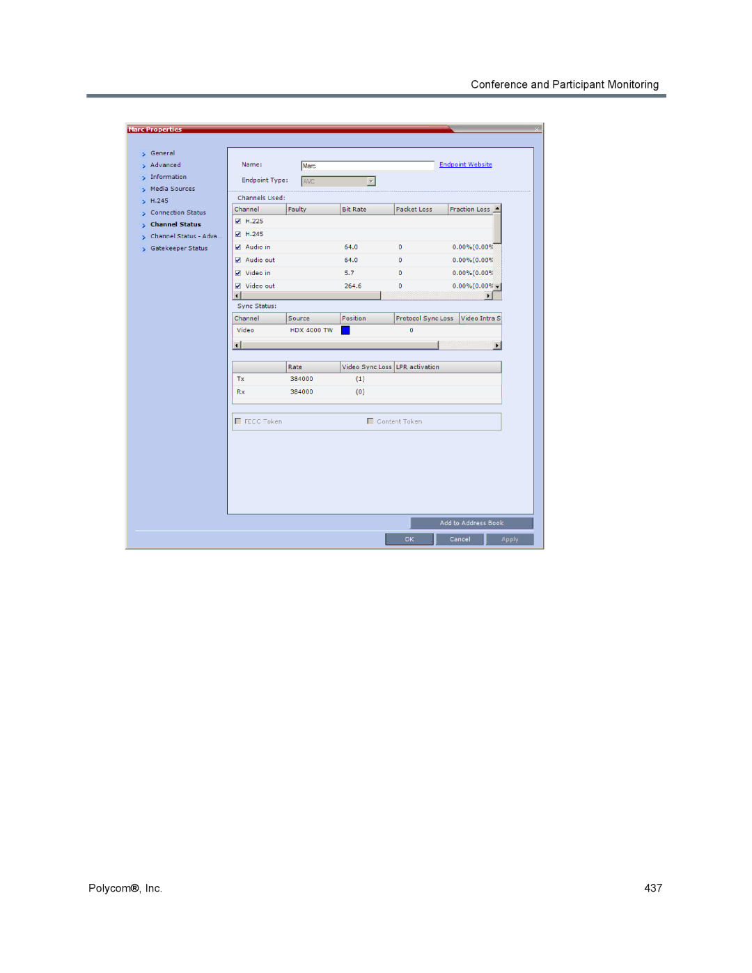 Polycom 1500/1800/2000/4000 manual Conference and Participant Monitoring Polycom, Inc 437 