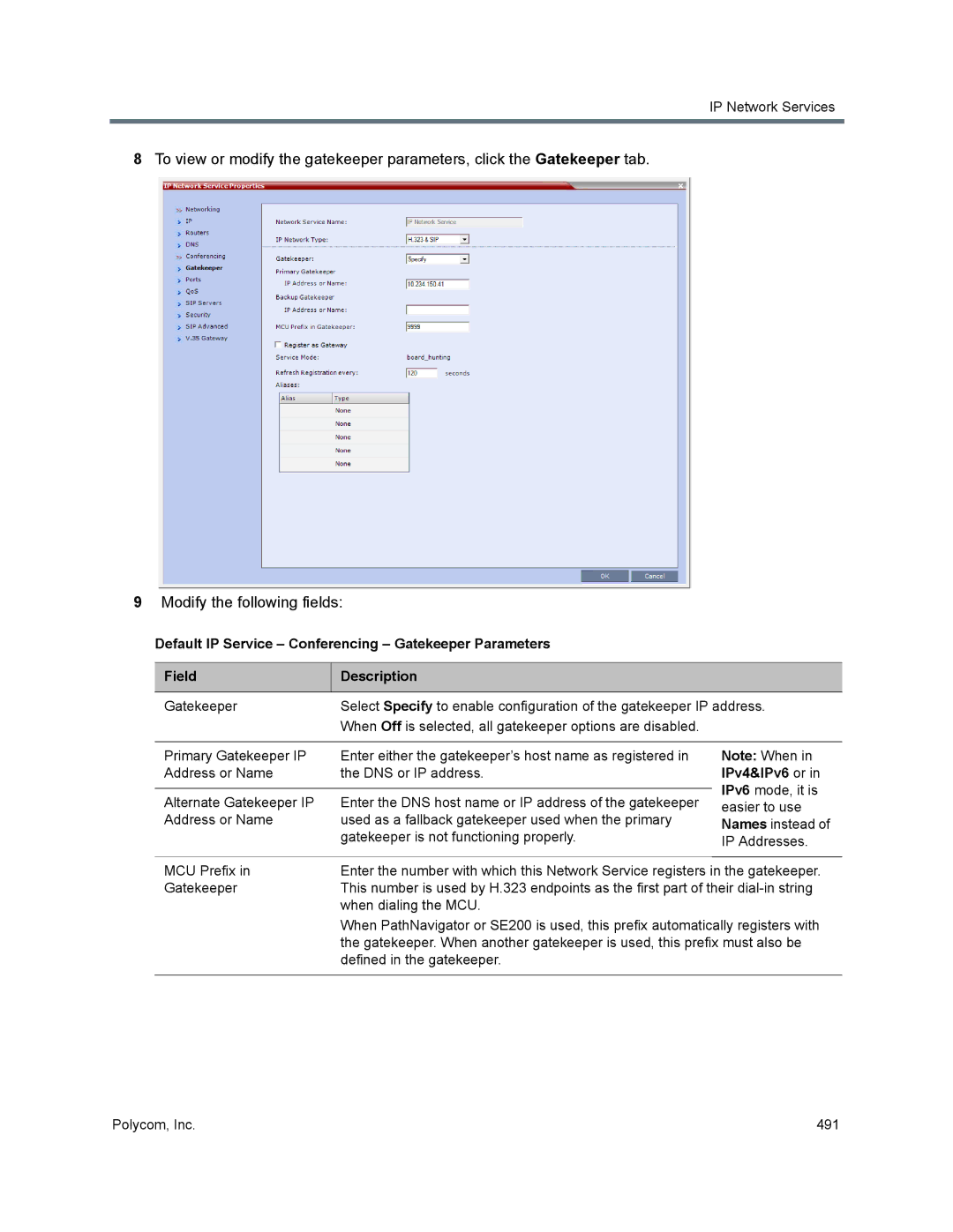 Polycom 1500/1800/2000/4000 manual IP Network Services 