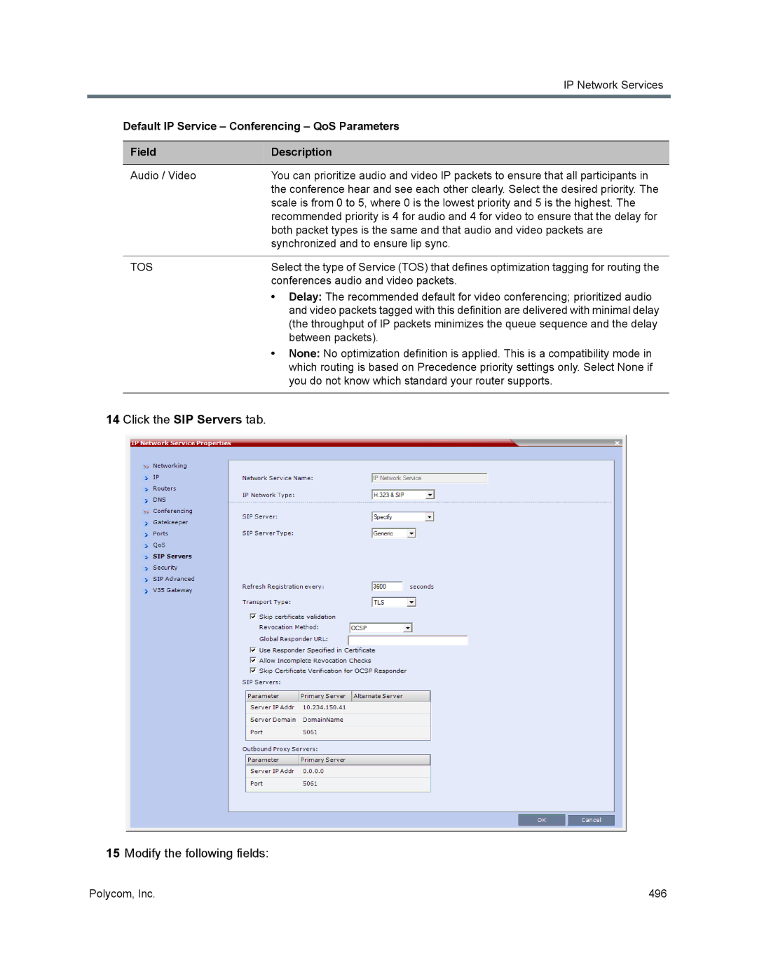 Polycom 1500/1800/2000/4000 manual Click the SIP Servers tab, Tos 