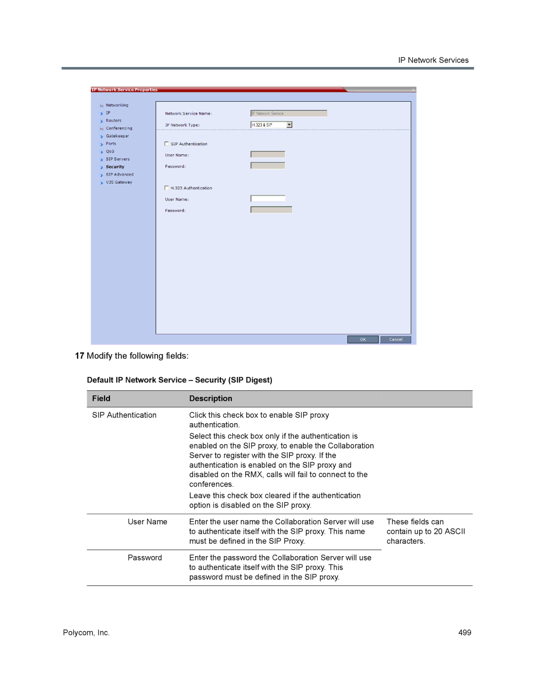 Polycom 1500/1800/2000/4000 manual Modify the following fields 