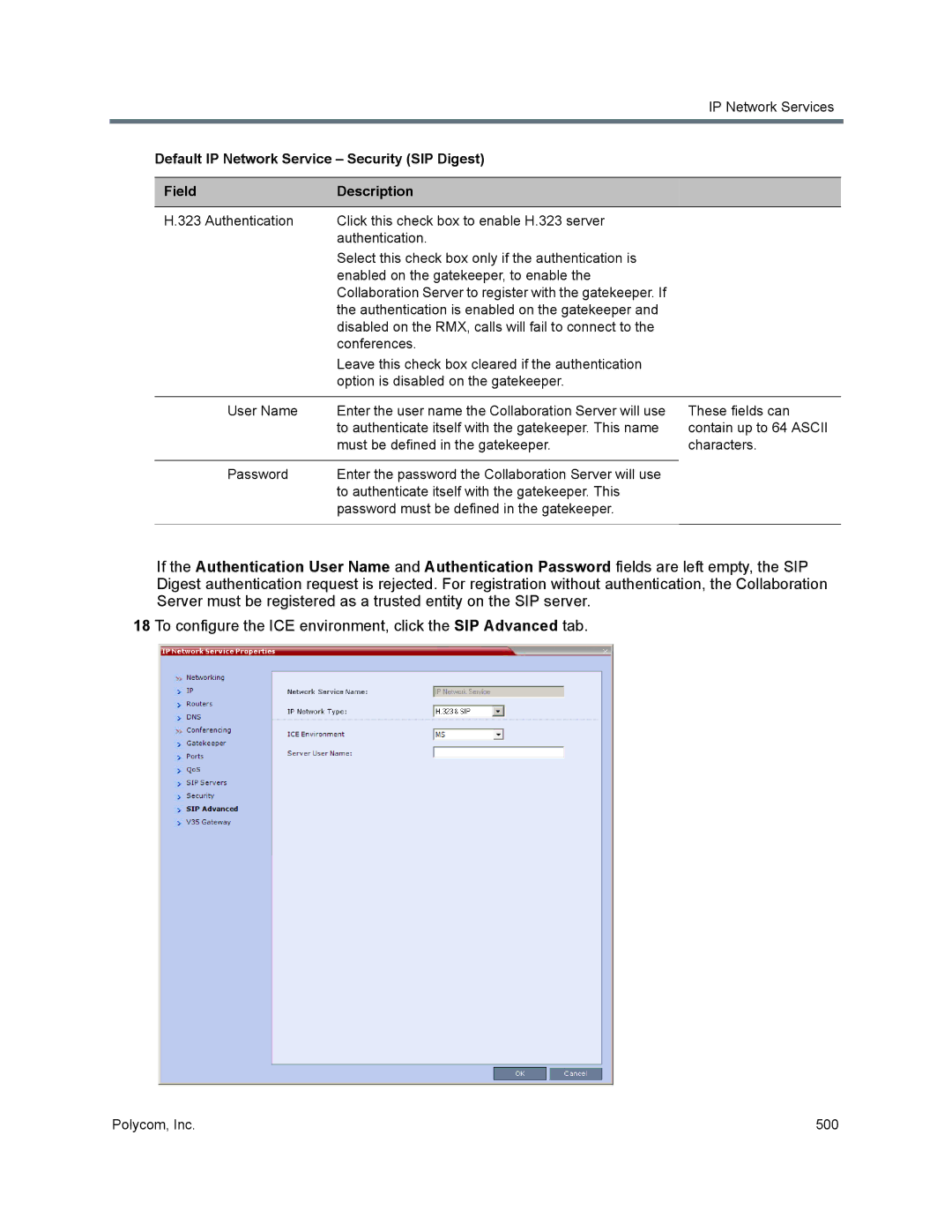 Polycom 1500/1800/2000/4000 manual To configure the ICE environment, click the SIP Advanced tab 