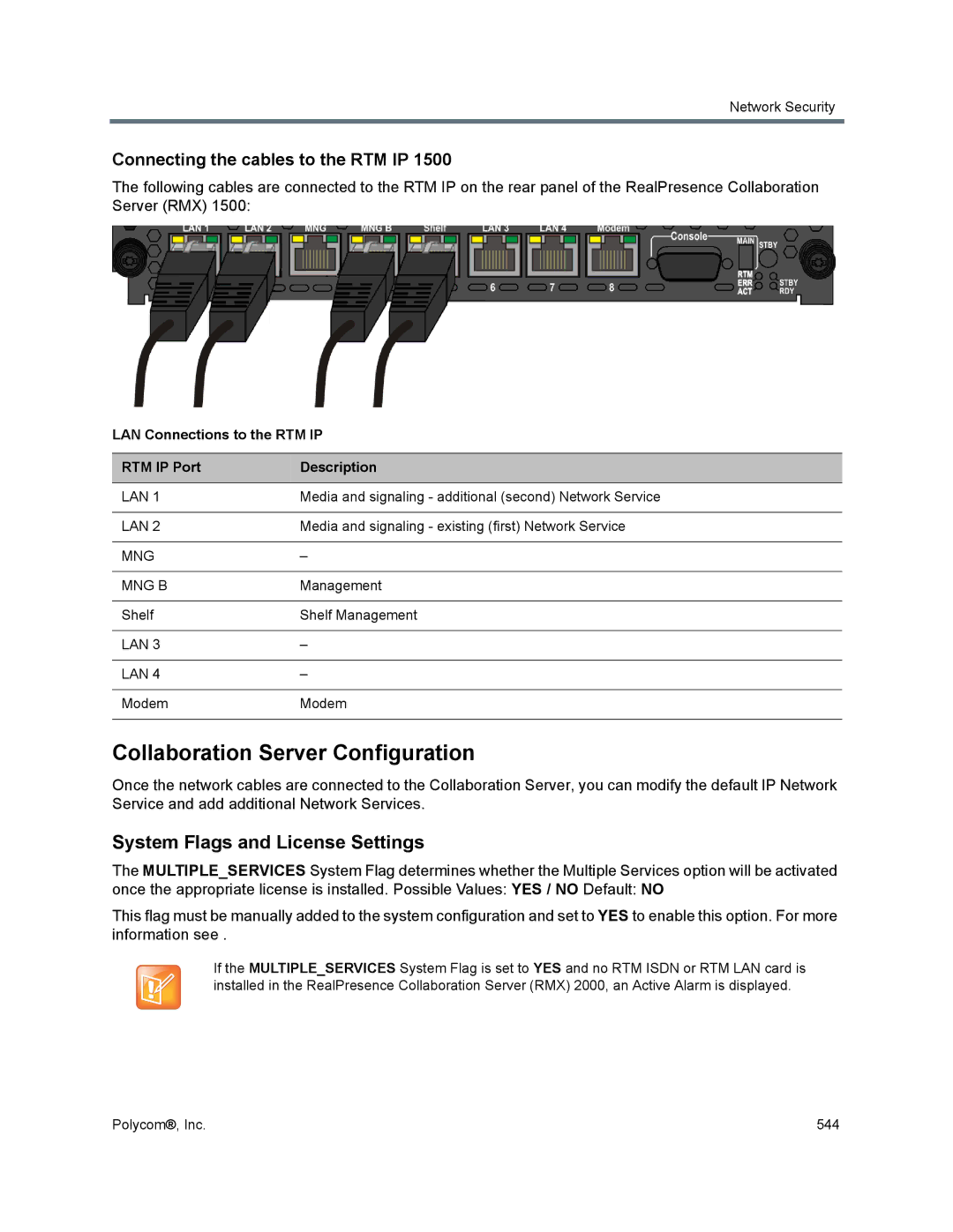 Polycom 1500/1800/2000/4000 manual Collaboration Server Configuration, System Flags and License Settings, Mng Mng B 