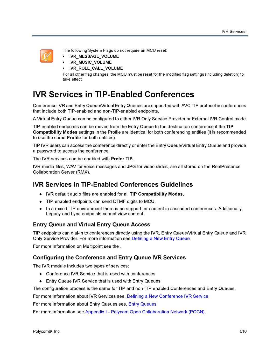 Polycom 1500/1800/2000/4000 manual IVR Services in TIP-Enabled Conferences Guidelines 