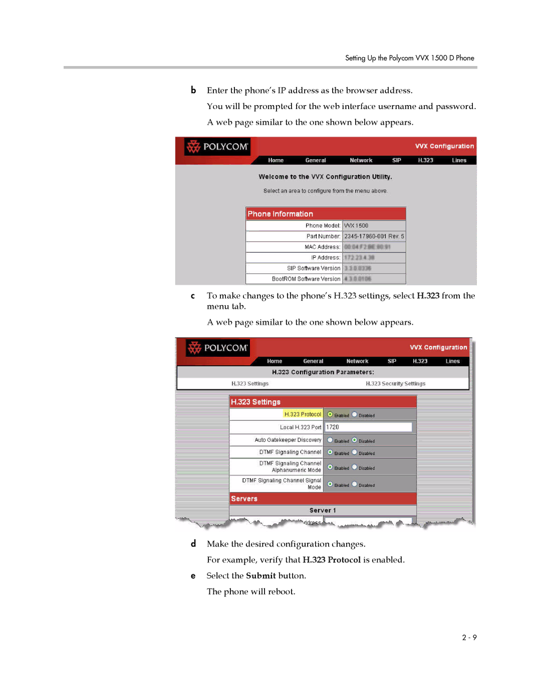 Polycom 1725-16823-001 manual Setting Up the Polycom VVX 1500 D Phone 