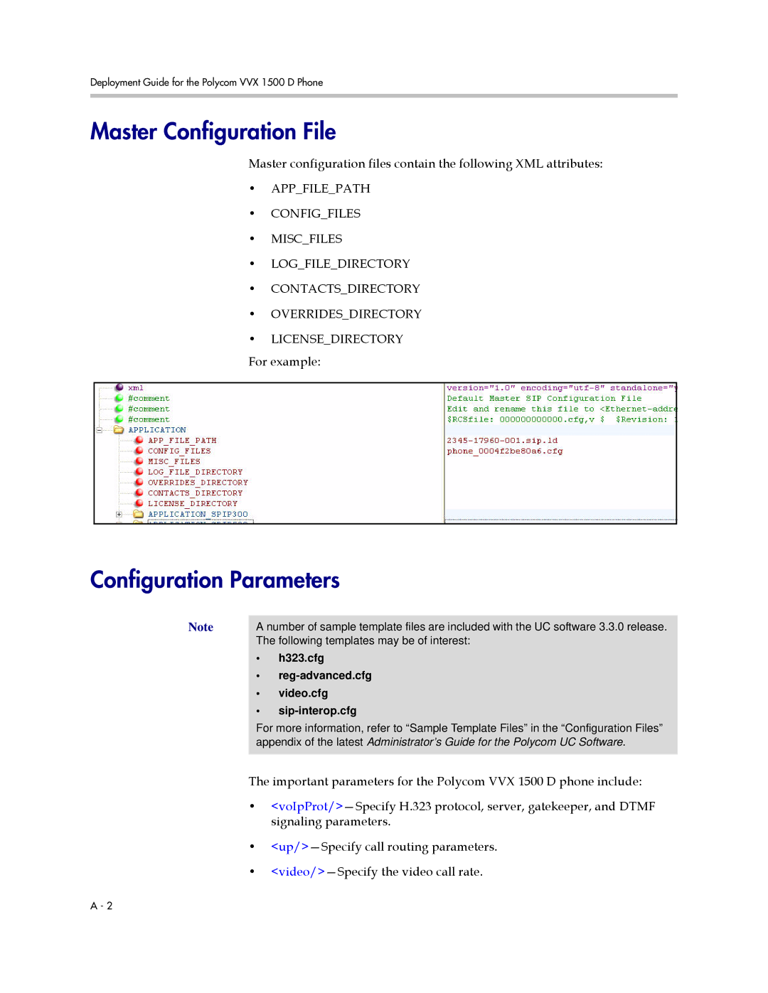 Polycom 1725-16823-001 manual Master Configuration File, Configuration Parameters 