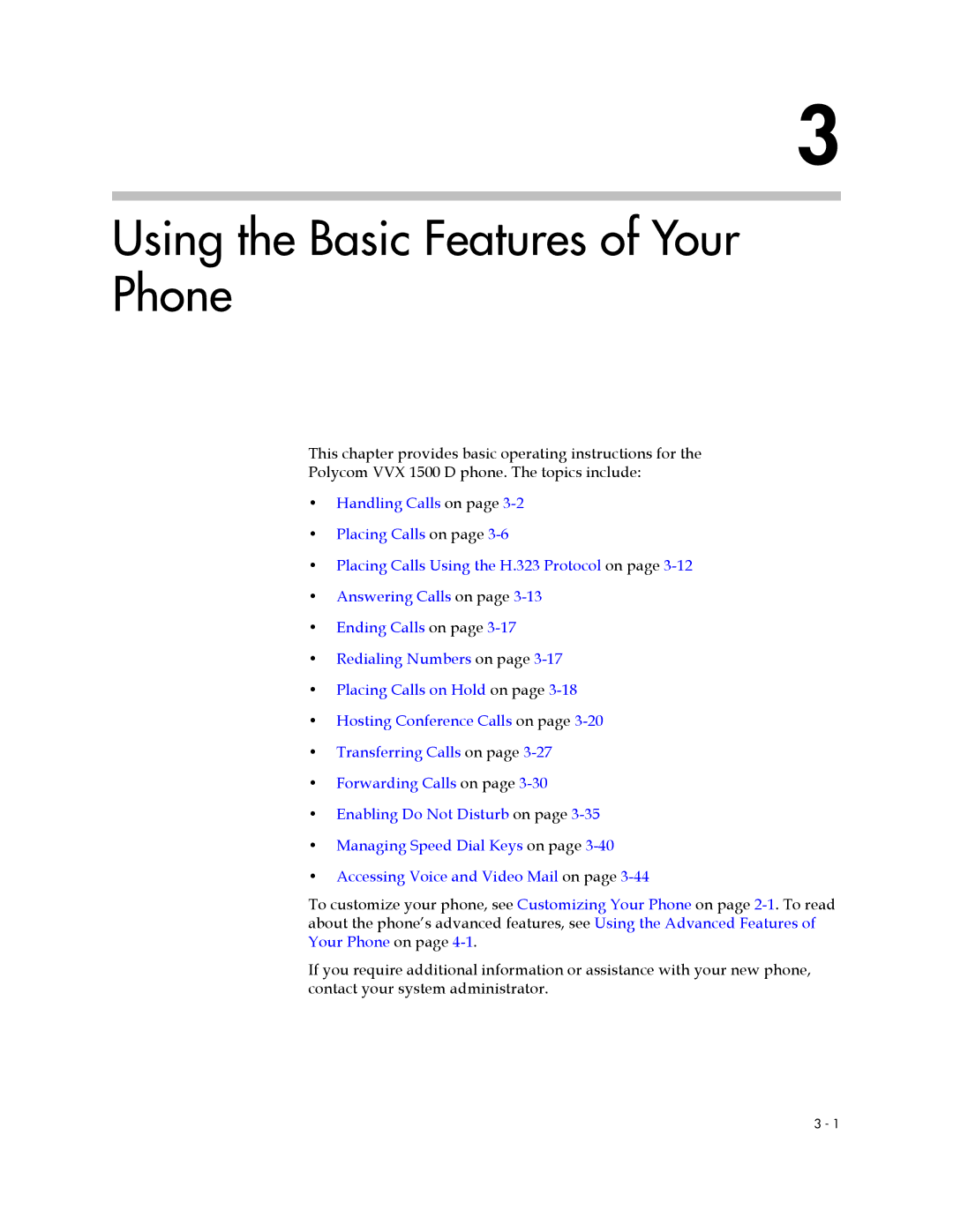 Polycom 1725-16824-001 manual Using the Basic Features of Your Phone 