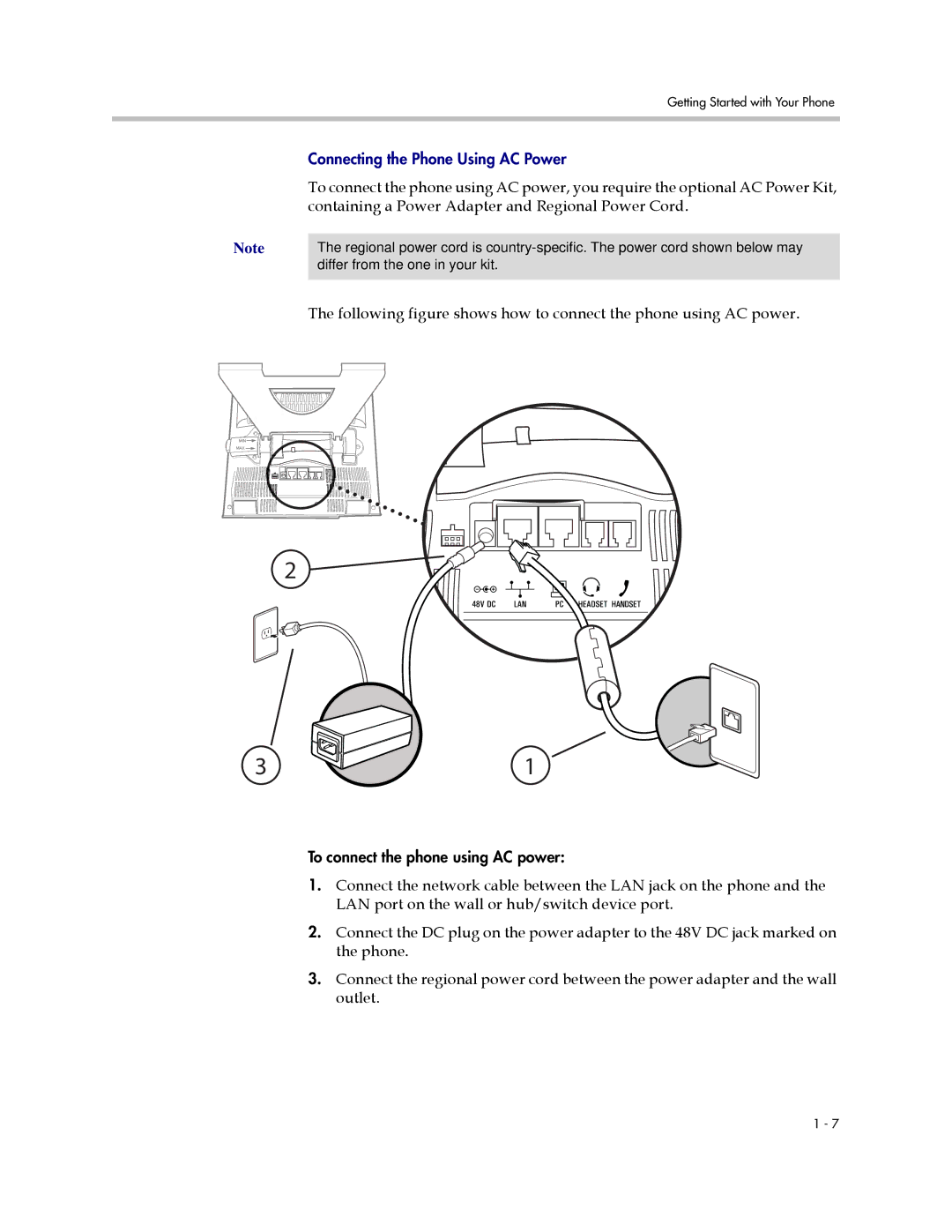 Polycom 1725-16824-001 manual Containing a Power Adapter and Regional Power Cord 