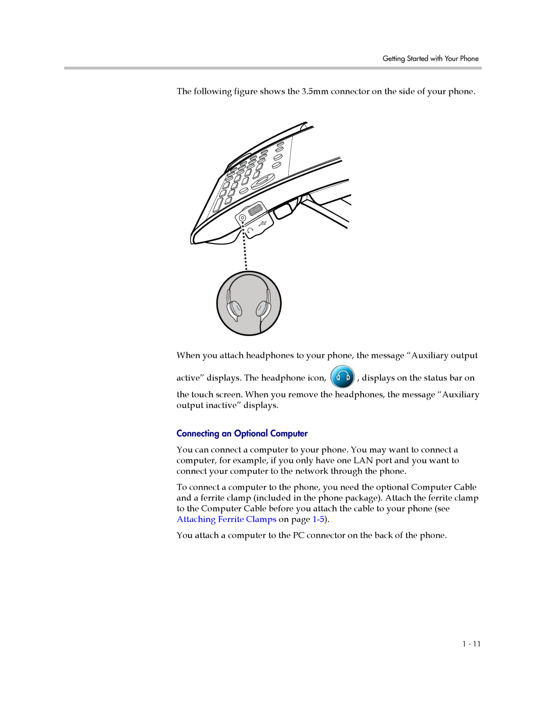 Polycom 1725-16824-001 manual Connecting an Optional Computer 