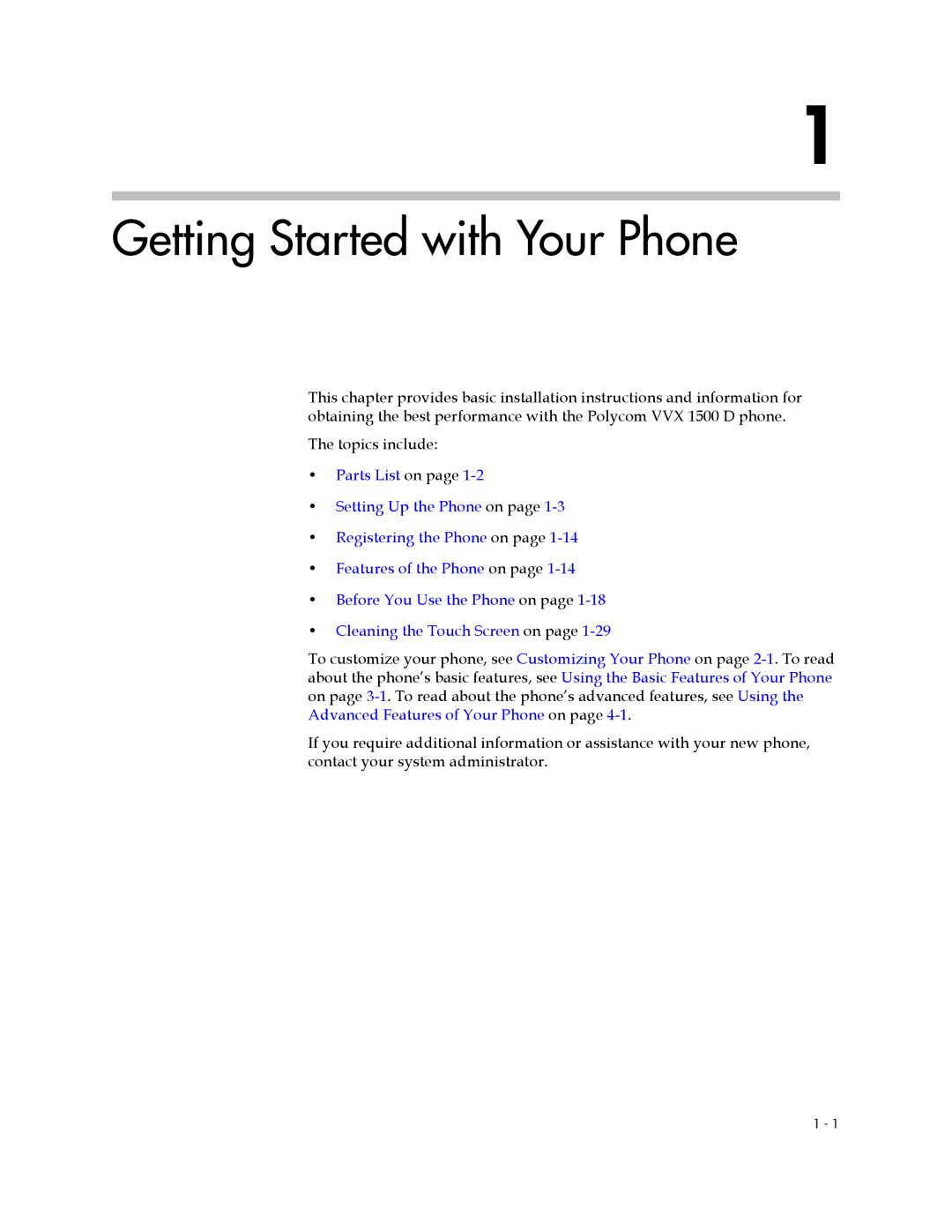 Polycom 1725-16824-001 manual Getting Started with Your Phone 