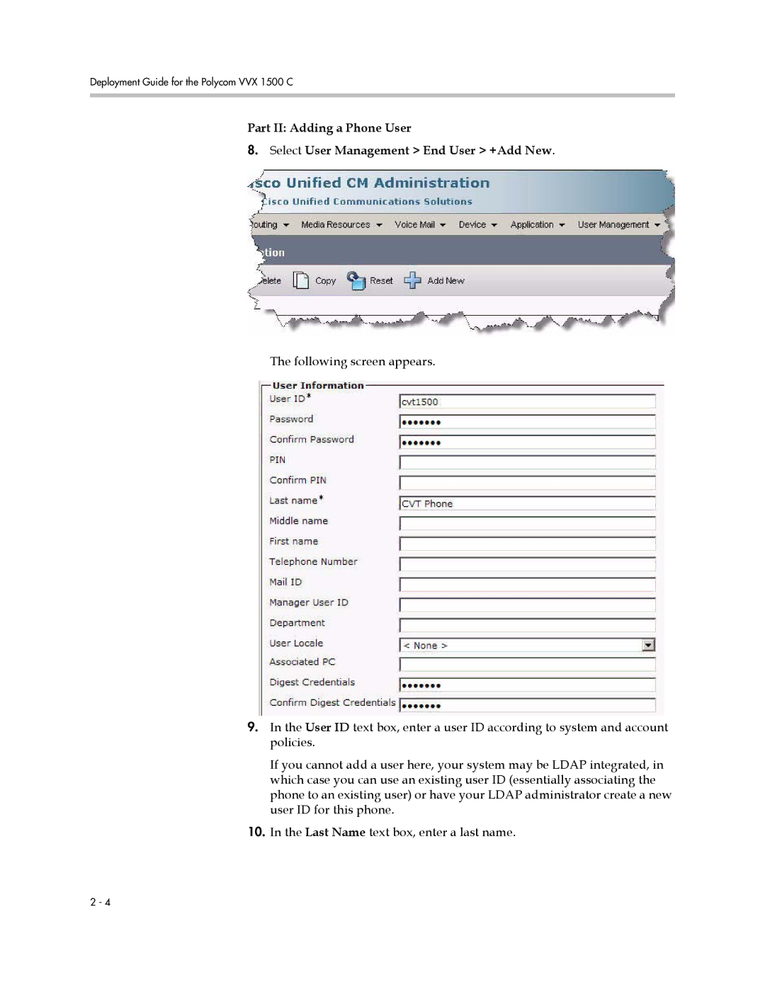 Polycom 1725-16828-001 manual Deployment Guide for the Polycom VVX 1500 C 