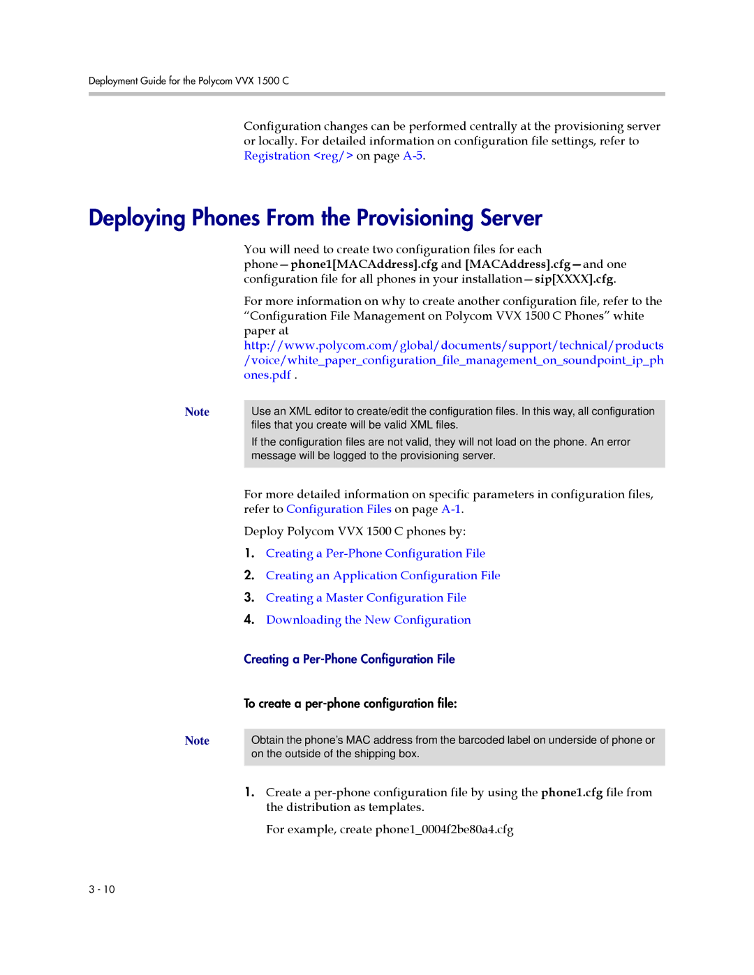 Polycom 1725-16828-001 manual Deploying Phones From the Provisioning Server 