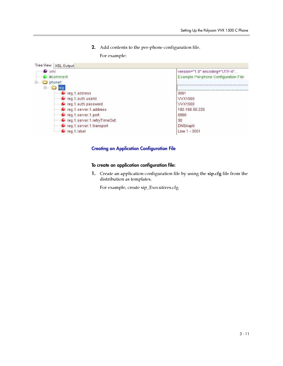 Polycom 1725-16828-001 manual Creating an Application Configuration File 