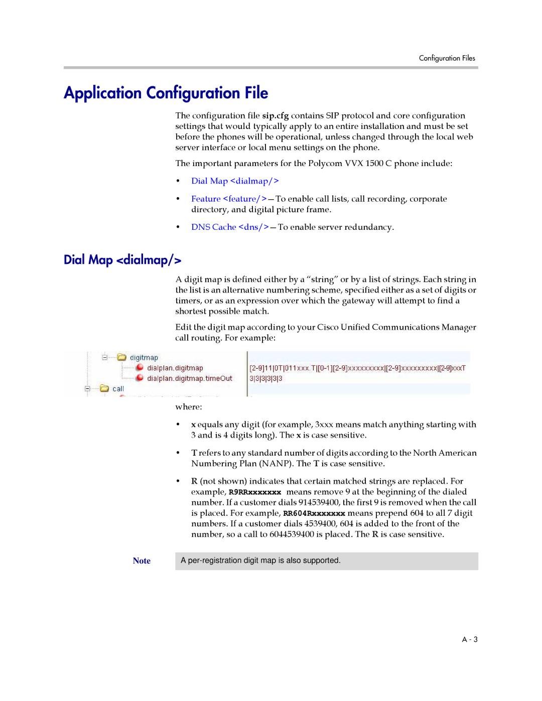 Polycom 1725-16828-001 manual Application Configuration File, Dial Map dialmap 